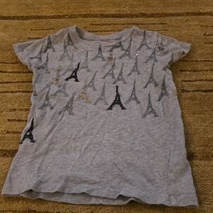 Crewcuts Gray Eiffel Tower Short Sleeve Tee with Glitter Accents
